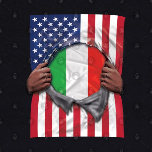 Italy Flag American Flag Ripped - Gift for Italian From Italy by Country Flags